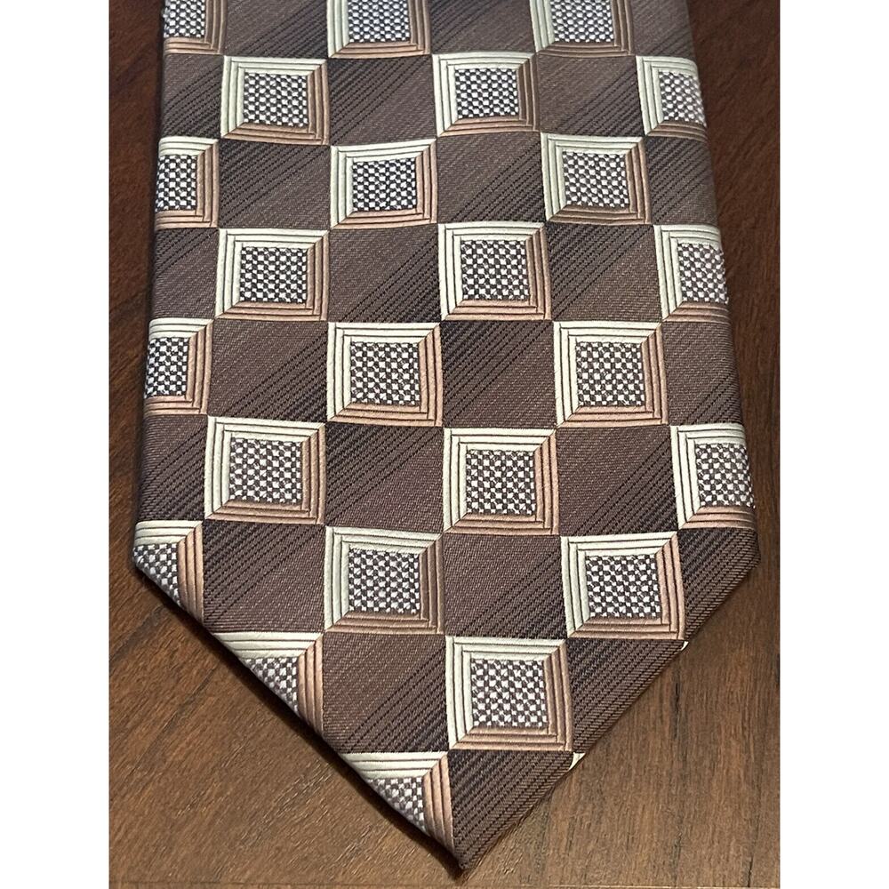 Knightsbridge Brown Gray Hand Made 100% Polyester Men’s Neck Tie Made In China